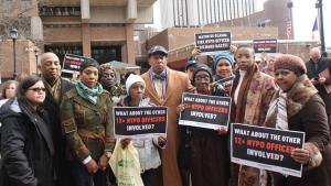 Constance Malcolm, Ramarley Graham's mother, stands with supporters