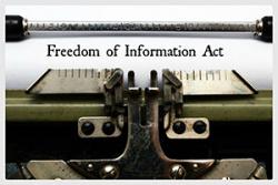 typwriter typing "Freedom of Information Act"